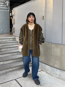 「etsinta（エシンタ）のアイテム」を使った、たけさきさん（レディース・160cm）の冬コーディネート