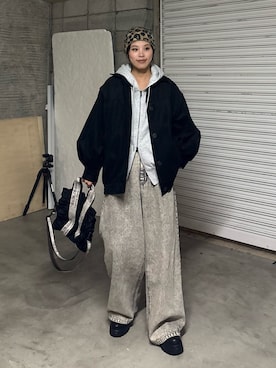 「CIAOPANIC TYPY（チャオパニックティピー）のアイテム（ブルゾン）」を使った、たけさきさん（レディース・160cm）の冬コーディネート