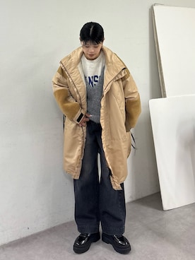 「アイテム（モッズコート）」を使った、たけさきさん（レディース・160cm）の冬コーディネート