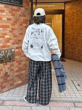 「CIAOPANIC TYPY（チャオパニックティピー）のアイテム（ハット）」を使った、たけさきさん（レディース・160cm）の秋コーディネート