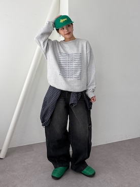 「アイテム（ハット）」を使った、たけさきさん（レディース・160cm）の冬コーディネート