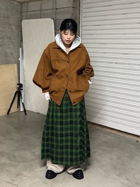 「GEVACO（ゲバコ）のアイテム」を使った、たけさきさん（レディース・160cm）の冬コーディネート