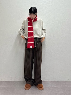 「アイテム（サンダル）」を使った、たけさきさん（レディース・160cm・20代）の冬コーディネート