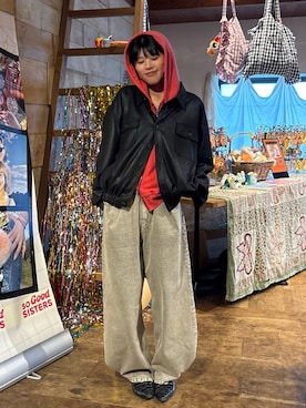 「アイテム（ブルゾン）」を使った、kkyn78さん（レディース・159cm）の夏コーディネート
