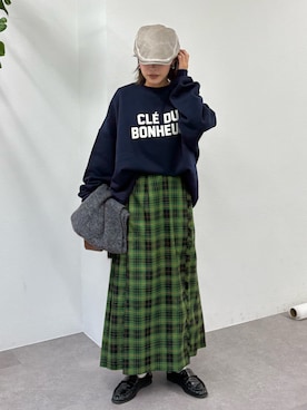 「GEVACO（ゲバコ）のアイテム」を使った、たけさきさん（レディース・160cm）の冬コーディネート