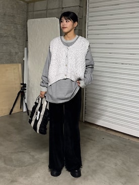 「CIAOPANIC TYPY（チャオパニックティピー）のアイテム（パンツ）」を使った、たけさきさん（レディース・160cm）の冬コーディネート