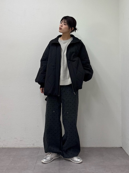 セール】【軽量/春まで使える】切り替えキルティングスタンドカラー