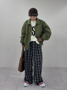 「アイテム（ニットキャップ/ビーニー）」を使った、kkyn78さん（レディース・160cm・20代）の秋コーディネート