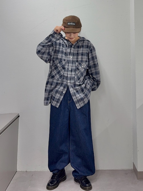 【アヤカ企画】フード付きアソート加工チェックシャツ