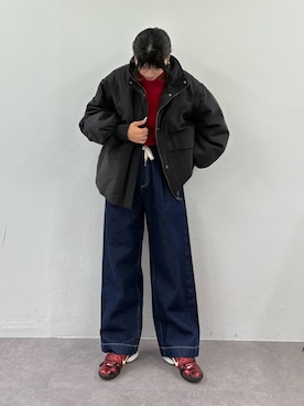 「CIAOPANIC TYPY（チャオパニックティピー）のアイテム（ブルゾン）」を使った、たけさきさん（レディース・160cm）の秋コーディネート