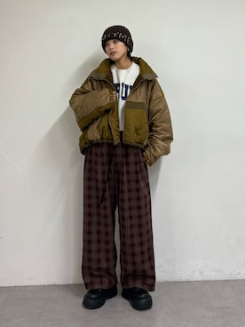 「アイテム（ダウンジャケット/コート）」を使った、kkyn78さん（レディース・160cm）の秋コーディネート