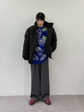 「CIAOPANIC TYPY（チャオパニックティピー）のアイテム（ダウンジャケット/コート）」を使った、たけさきさん（レディース・160cm）の秋コーディネート