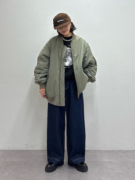 「アイテム（MA-1）」を使った、たけさきさん（レディース・160cm・20代）の秋コーディネート