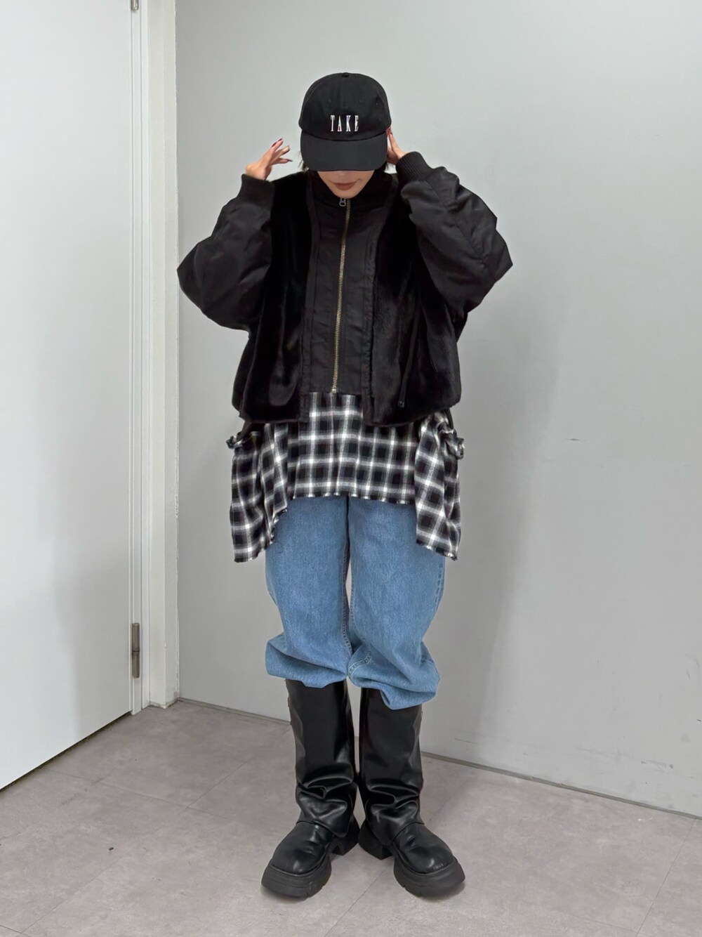 etsinta/エシンタ】ファー切替ショートスタンドジャケットを使った人気