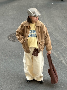 「CIAOPANIC TYPY（チャオパニックティピー）のアイテム（パンツ）」を使った、たけさきさん（レディース・160cm）の冬コーディネート