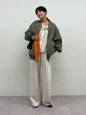 「アイテム（MA-1）」を使った、kkyn78さん（レディース・159cm）の夏コーディネート