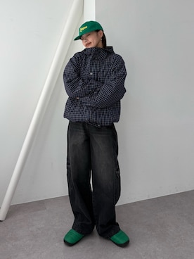 「アイテム（ハット）」を使った、たけさきさん（レディース・160cm）の冬コーディネート