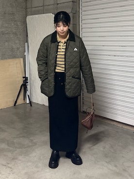 「GEVACO（ゲバコ）のアイテム」を使った、たけさきさん（レディース・160cm）の冬コーディネート