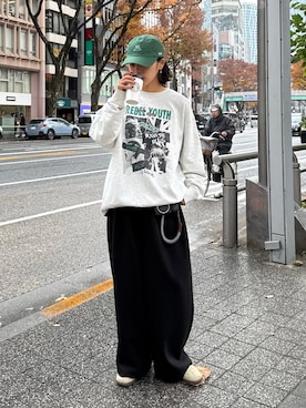 「アイテム（スウェット）」を使った、たけさきさん（レディース・160cm・20代）の秋コーディネート