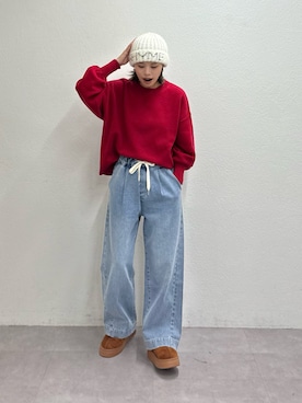 「アイテム（サンダル）」を使った、たけさきさん（レディース・160cm・20代）の冬コーディネート