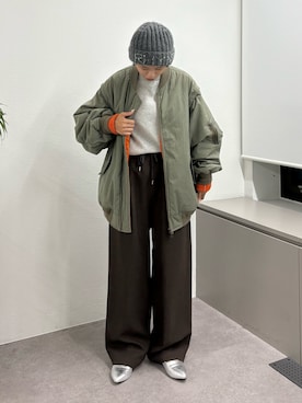 「アイテム（MA-1）」を使った、kkyn78さん（レディース・160cm・20代）の秋コーディネート