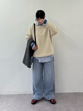 「PENNEYS（ぺニーズ）のアイテム（バッグ）」を使った、たけさきさん（レディース・160cm）の秋コーディネート