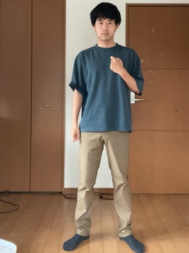 「abcd（ナシ）のアイテム」を使った、巽勇人さん（メンズ・174cm）の春コーディネート