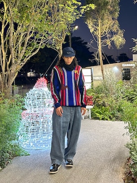 「FLAGSTUFF（フラグスタフ）のアイテム（帽子）」を使った、maxwell05さん（メンズ・171cm）の冬コーディネート