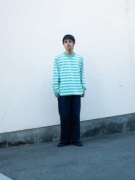 「アイテム（スリッポン）」を使った、オカコーさん（メンズ・180cm）の秋コーディネート
