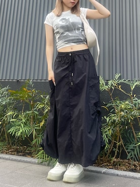 「みんなの白Tフェス」｜「アイテム（その他トップス）」を使った、runaさん（レディース・155cm）の夏コーディネート