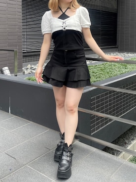 「韓国コーデ」｜「アイテム（その他トップス）」を使った、runaさん（レディース・155cm）の夏コーディネート