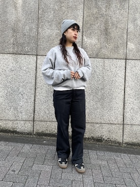 「carhartt」｜「アイテム（ニットキャップ/ビーニー）」を使った、かすみんさん（レディース・150cm）の春コーディネート