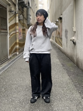 「FRUIT OF THE LOOM（フルーツオブザルーム）のアイテム」を使った、かすみんさん（レディース・150cm）の秋コーディネート