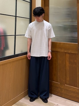 「ワイドスラックス」｜しおんさん（メンズ・170cm）の夏コーディネート
