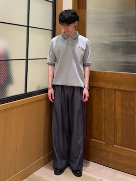 「アイテム（スラックス）」を使った、しおんさん（メンズ・170cm）の夏コーディネート