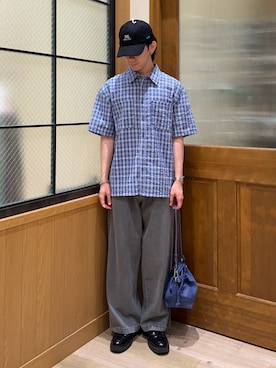 「CIAOPANIC TYPY（チャオパニックティピー）のアイテム（帽子）」を使った、しおんさん（メンズ・170cm）の夏コーディネート