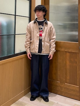 「アイテム（デニムジャケット）」を使った、しおんさん（メンズ・170cm）の秋コーディネート