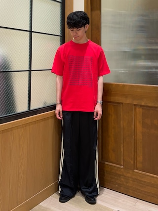 「CIAOPANIC TYPY（チャオパニックティピー）の【UNISEX】【全12色展開】メッセージプリント半袖Tee（Tシャツ/カットソー）」を使った、しおんさん（メンズ・170cm）の夏コーディネート