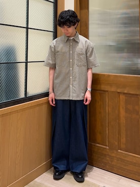 「CIAOPANIC TYPY（チャオパニックティピー）の【UNISEX】タックデザインワイドデニム（デニムパンツ）」を使った、しおんさん（メンズ・170cm）の夏コーディネート