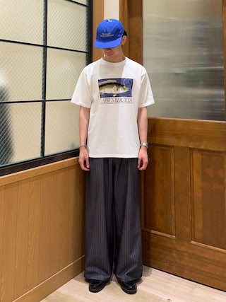 「CIAOPANIC TYPY（チャオパニックティピー）の【UNISEX】レトロ魚TEE（Tシャツ/カットソー）」を使った、しおんさん（メンズ・170cm）の夏コーディネート