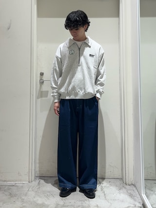 「CIAOPANIC TYPY（チャオパニックティピー）の接触冷感2タックデニムワイドスラックス（デニムパンツ）」を使った、しおんさん（メンズ・170cm）の秋コーディネート