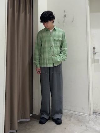 「CIAOPANIC TYPY(チャオパニックティピー)の【着心地◎】ユニセックス/シアサッカーフェードチェックシャツ(シャツ/ブラウス)」を使った、しおんさん(メンズ・170cm)の夏コーディネート