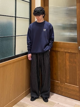 「アイテム（スウェット）」を使った、しおんさん（メンズ・170cm）の秋コーディネート