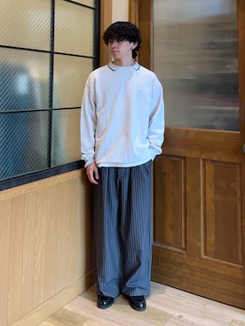 「アイテム（スウェット）」を使った、しおんさん（メンズ・170cm）の秋コーディネート