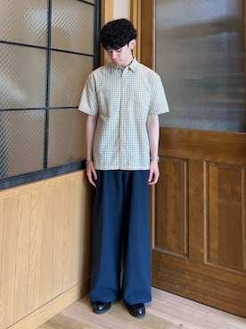 「アイテム（スラックス）」を使った、しおんさん（メンズ・170cm）の夏コーディネート