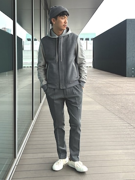 「three dots（スリードッツ）のアイテム」を使った、こうたろうさん（メンズ・182cm）の秋コーディネート