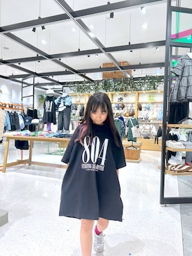 「LOWRYS FARM（ローリーズファーム）のアソートプリントワンピースＳＳ　656757（Tシャツ/カットソー、ブラック系）」を使った、lfyuikoさん（レディース）の春コーディネート