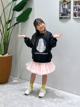 「キッズ服」｜「アイテム（スウェット）」を使った、lfyuikoさん（レディース・167cm）の冬コーディネート