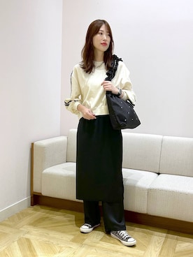 「LOWRYS FARM（ローリーズファーム）のチェーンネックレス　976398（ネックレス）」を使った、lfyuikoさん（レディース・167cm）の秋コーディネート