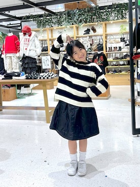 「アイテム（スカート）」を使った、lfyuikoさん（キッズ・130cm）の冬コーディネート